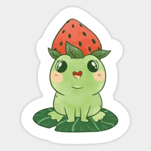 Frog and strawberry Sticker